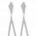 1.30 ct Round Cut Diamond Chandelier Earrings in 14 karat White Gold